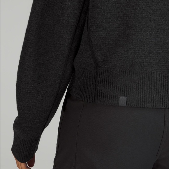 Lululemon reversible double knit zip-up sweater black grey sage - Picture 6 of 10